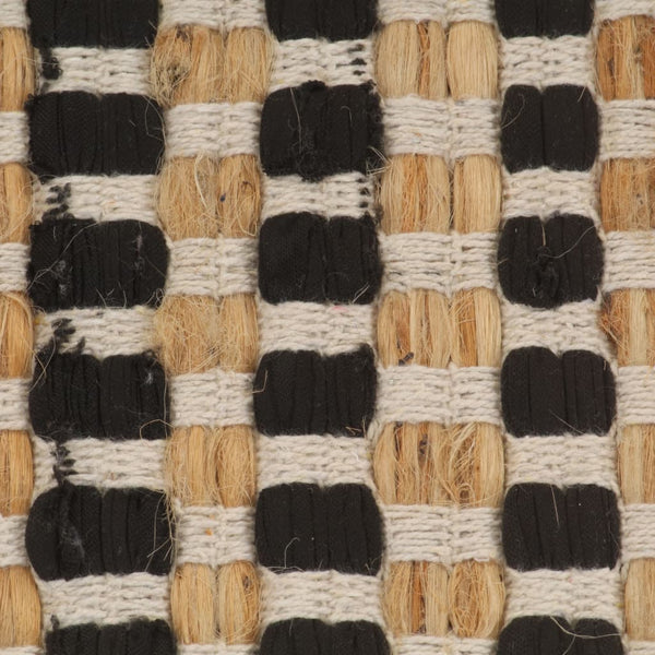 vidaXL Handwoven Bath Mat Set Jute Fabric Natural and Black