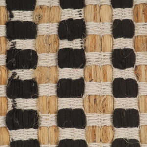 vidaXL Handwoven Bath Mat Set Jute Fabric Natural and Black