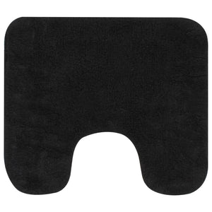 vidaXL 3-Piece Fabric Bath Mat Set Anthracite