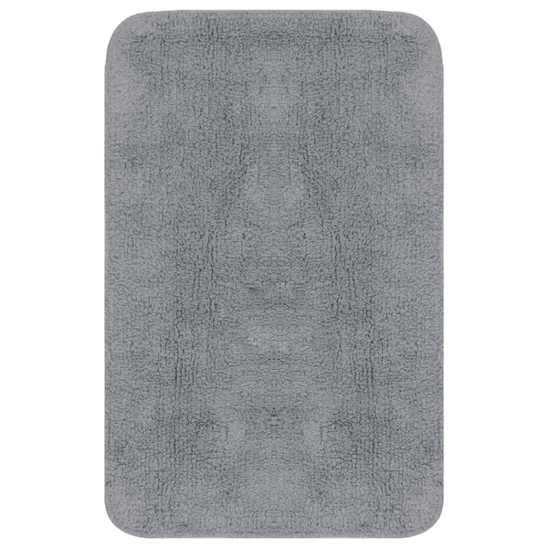 vidaXL Bath Mat Set 3-piece Fabric Grey