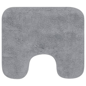 vidaXL Bath Mat Set 3-piece Fabric Grey