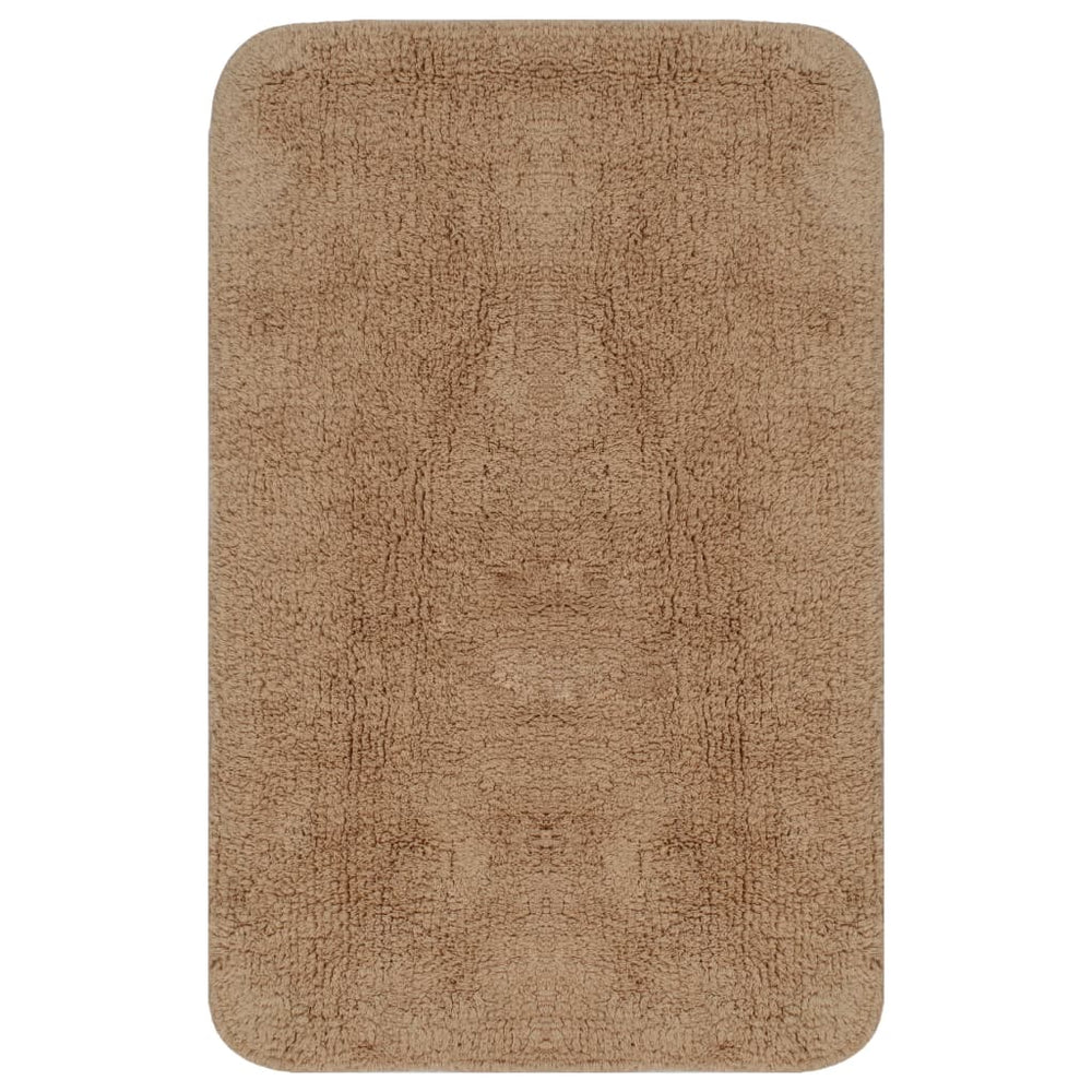 vidaXL Bath Mat Set 3-piece Fabric Beige