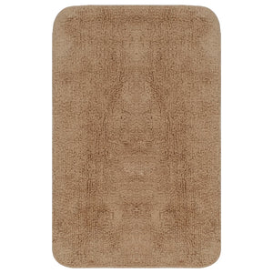 vidaXL Bath Mat Set 3-piece Fabric Beige