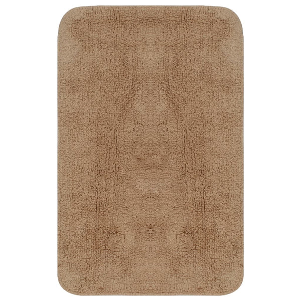 vidaXL Bath Mat Set 3-piece Fabric Beige