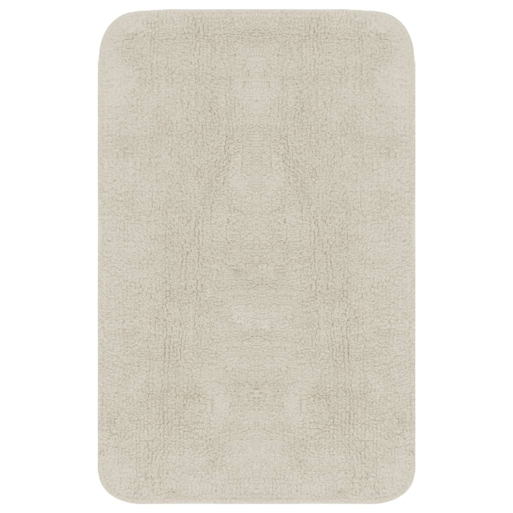 vidaXL 3-Piece Fabric Bath Mat Set White