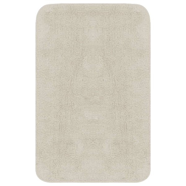 vidaXL 3-Piece Fabric Bath Mat Set White