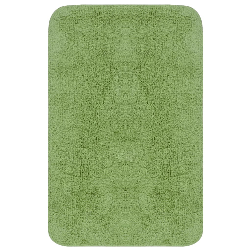 vidaXL 3-piece Bath Mat Set Fabric Green