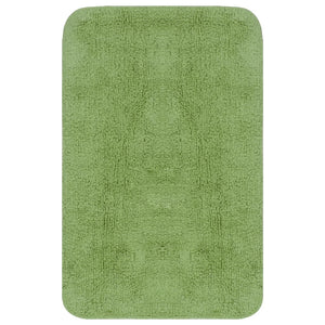 vidaXL 3-piece Bath Mat Set Fabric Green
