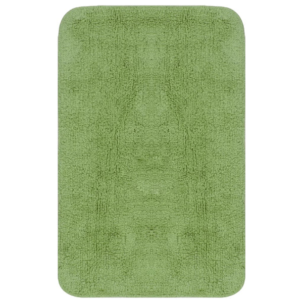 vidaXL 3-piece Bath Mat Set Fabric Green