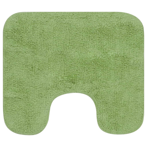 vidaXL 3-piece Bath Mat Set Fabric Green