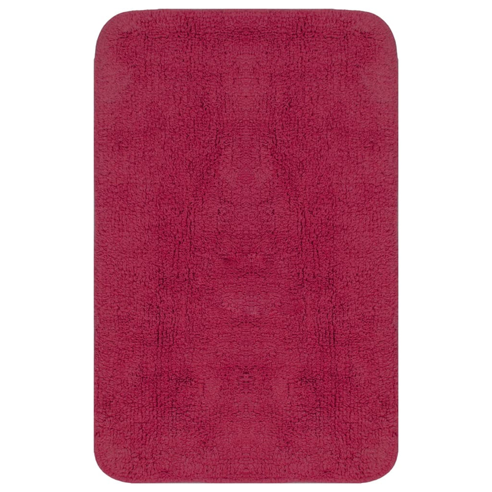 vidaXL 3-Piece Fabric Bath Mat Set Fuchsia
