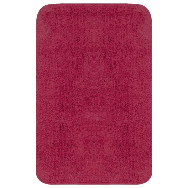 vidaXL 3-Piece Fabric Bath Mat Set Fuchsia