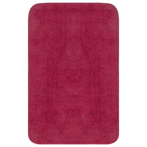 vidaXL 3-Piece Fabric Bath Mat Set Fuchsia