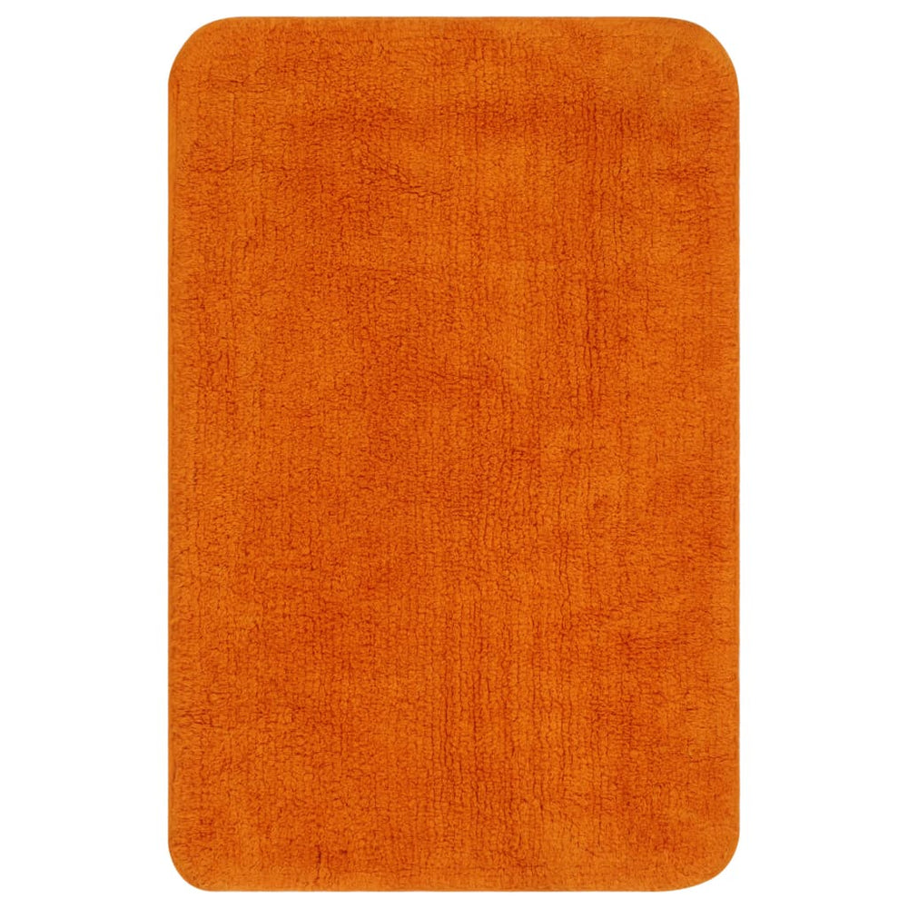 vidaXL Bath Mat Set 3-Piece Fabric Orange