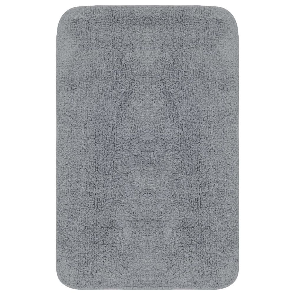 vidaXL 2-Piece Fabric Bath Mat Set Grey