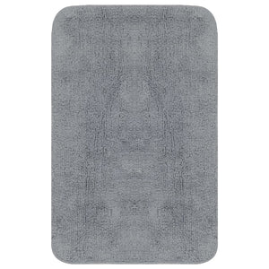 vidaXL 2-Piece Fabric Bath Mat Set Grey