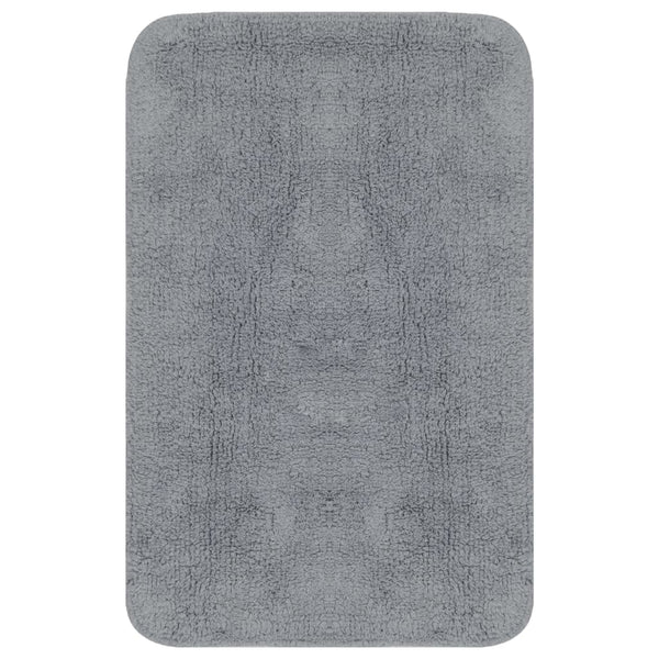 vidaXL 2-Piece Fabric Bath Mat Set Grey