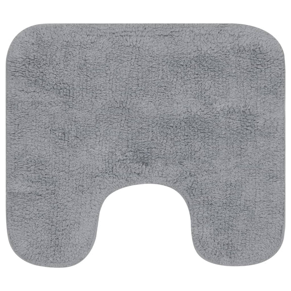 vidaXL 2-Piece Fabric Bath Mat Set Grey