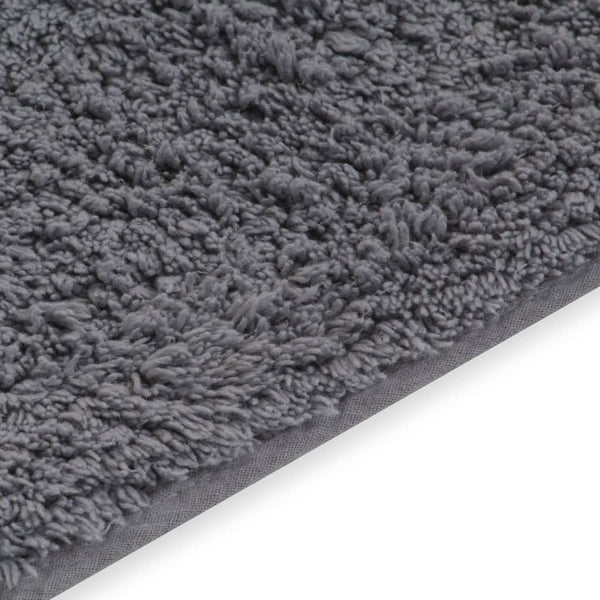 vidaXL 2-Piece Fabric Bath Mat Set Grey