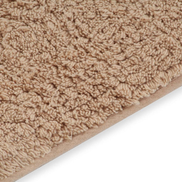 vidaXL Bath Mat Set 2-Piece Fabric Beige