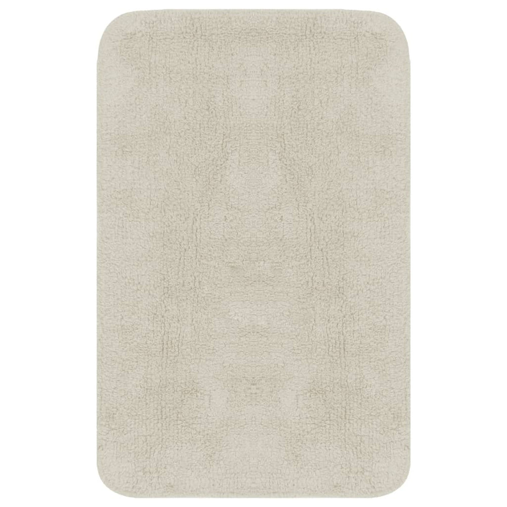 vidaXL 2-piece Bath Mat Set Fabric White