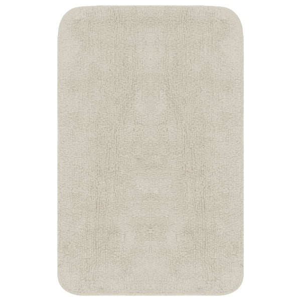 vidaXL 2-piece Bath Mat Set Fabric White