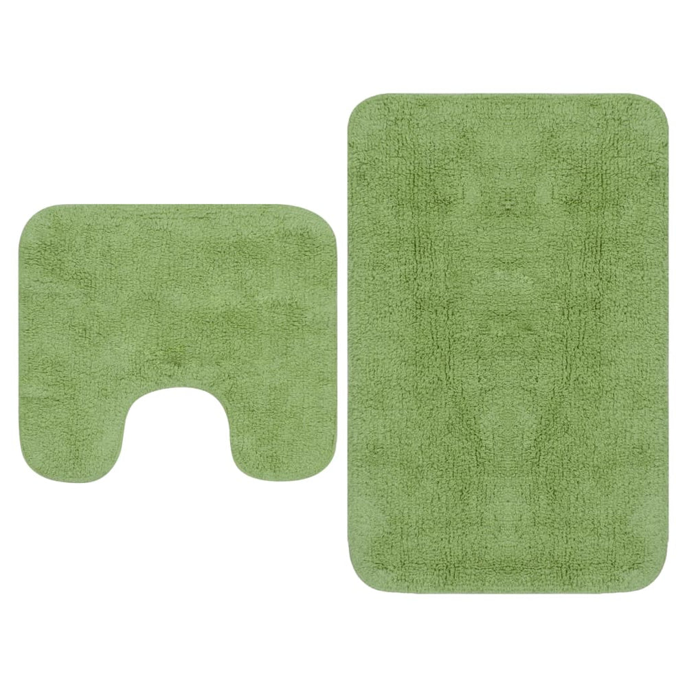 vidaXL Bath Mat Set 2-Piece Fabric Green
