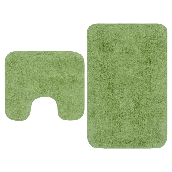 vidaXL Bath Mat Set 2-Piece Fabric Green