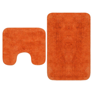 vidaXL Bath Mat Set 2-piece Fabric Orange