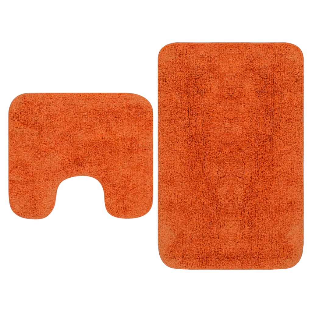 vidaXL Bath Mat Set 2-piece Fabric Orange