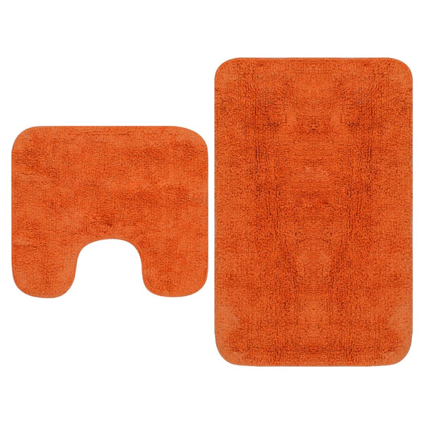 vidaXL Bath Mat Set 2-piece Fabric Orange