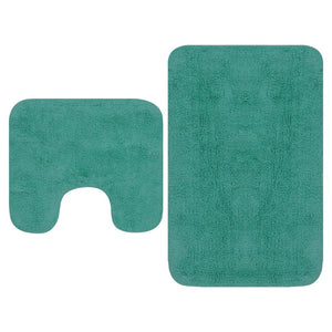 vidaXL 2-Piece Fabric Bath Mat Set Turquoise