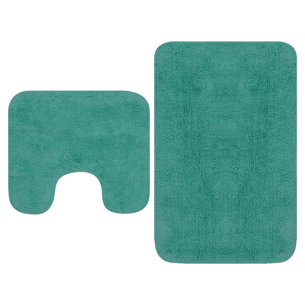 vidaXL 2-Piece Fabric Bath Mat Set Turquoise