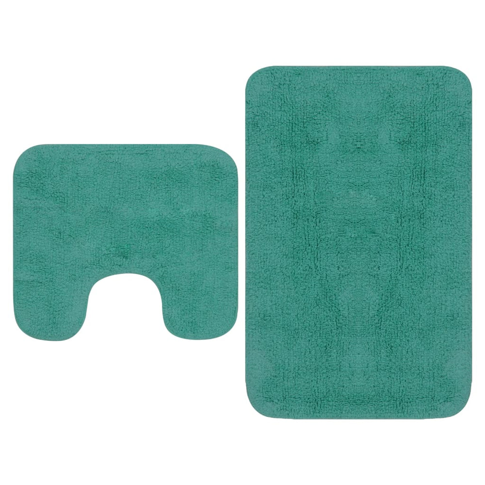 vidaXL 2-Piece Fabric Bath Mat Set Turquoise