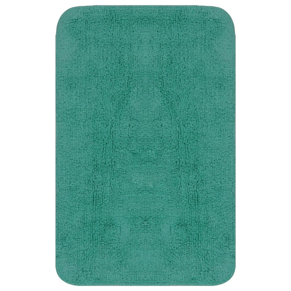 vidaXL 2-Piece Fabric Bath Mat Set Turquoise