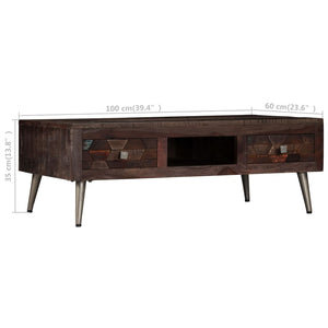 vidaXL Coffee Table Solid Reclaimed Wood 100x60x35 cm