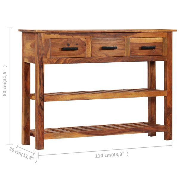 vidaXL Sideboard with 3 Drawers 110x30x80 cm Solid Wood