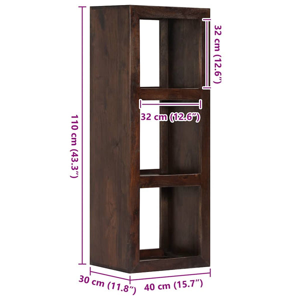 vidaXL Console Shelf 40x30x110 cm Solid Acacia Wood