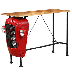 vidaXL Bar Table Tractor Solid Mango Wood Red 60x150x107 cm