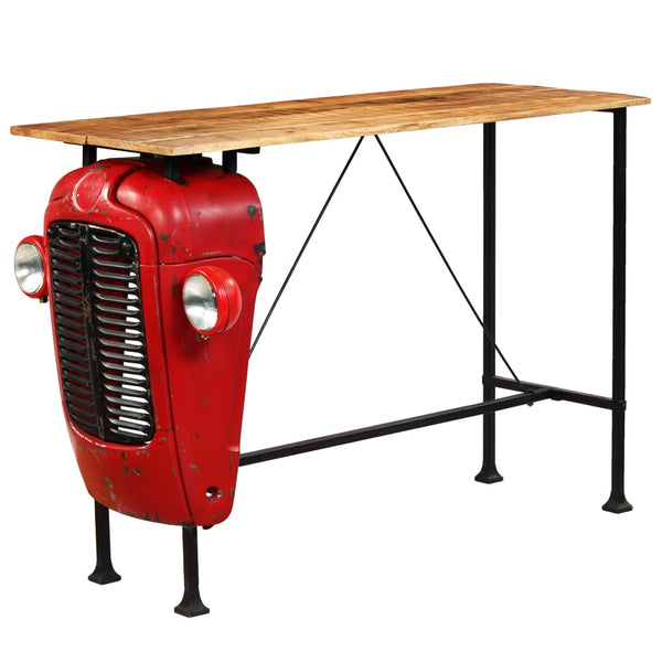 vidaXL Bar Table Tractor Solid Mango Wood Red 60x150x107 cm