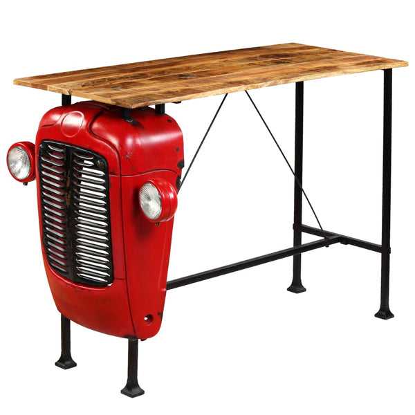 vidaXL Bar Table Tractor Solid Mango Wood Red 60x150x107 cm