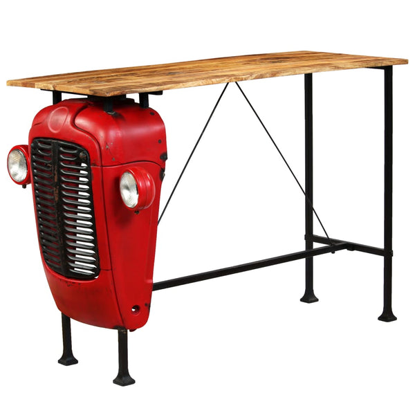 vidaXL Bar Table Tractor Solid Mango Wood Red 60x150x107 cm