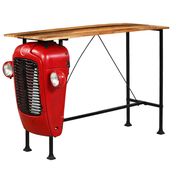 vidaXL Bar Table Tractor Solid Mango Wood Red 60x150x107 cm