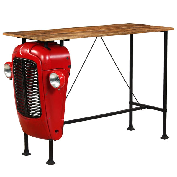vidaXL Bar Table Tractor Solid Mango Wood Red 60x150x107 cm
