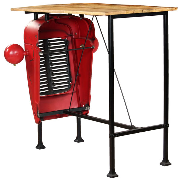 vidaXL Bar Table Tractor Solid Mango Wood Red 60x150x107 cm