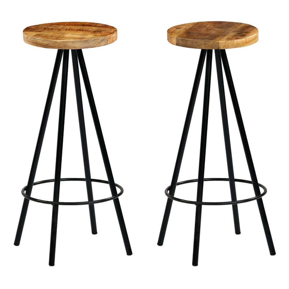 vidaXL Bar Stools 2 pcs. Solid Mango Wood