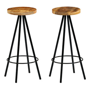 vidaXL Bar Stools 2 pcs. Solid Mango Wood