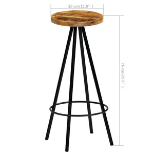 vidaXL Bar Stools 2 pcs. Solid Mango Wood