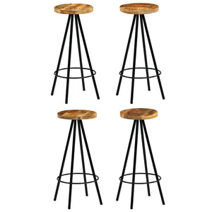 vidaXL Bar Stools 4 pcs Solid Mango Wood