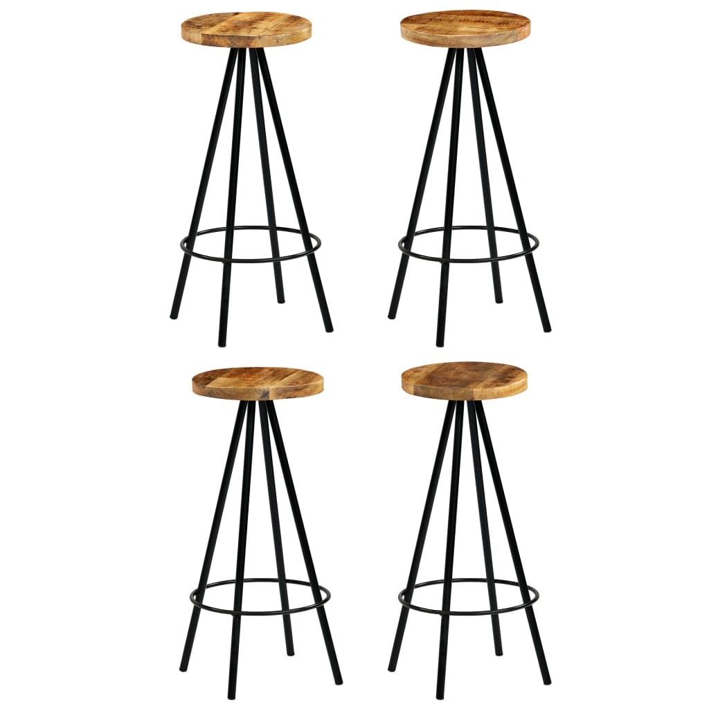 vidaXL Bar Stools 4 pcs Solid Mango Wood